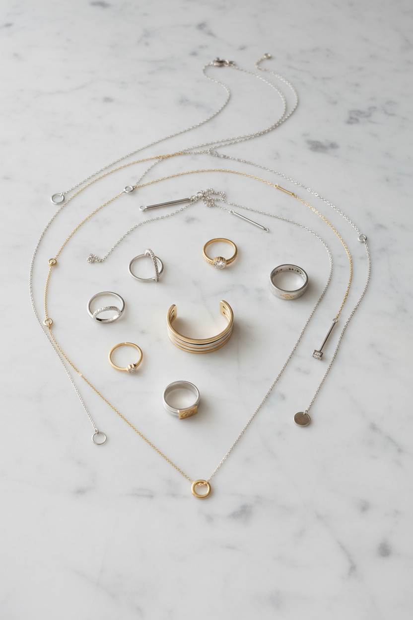 Gold jewelry being cleaned safely with mild soap and water
