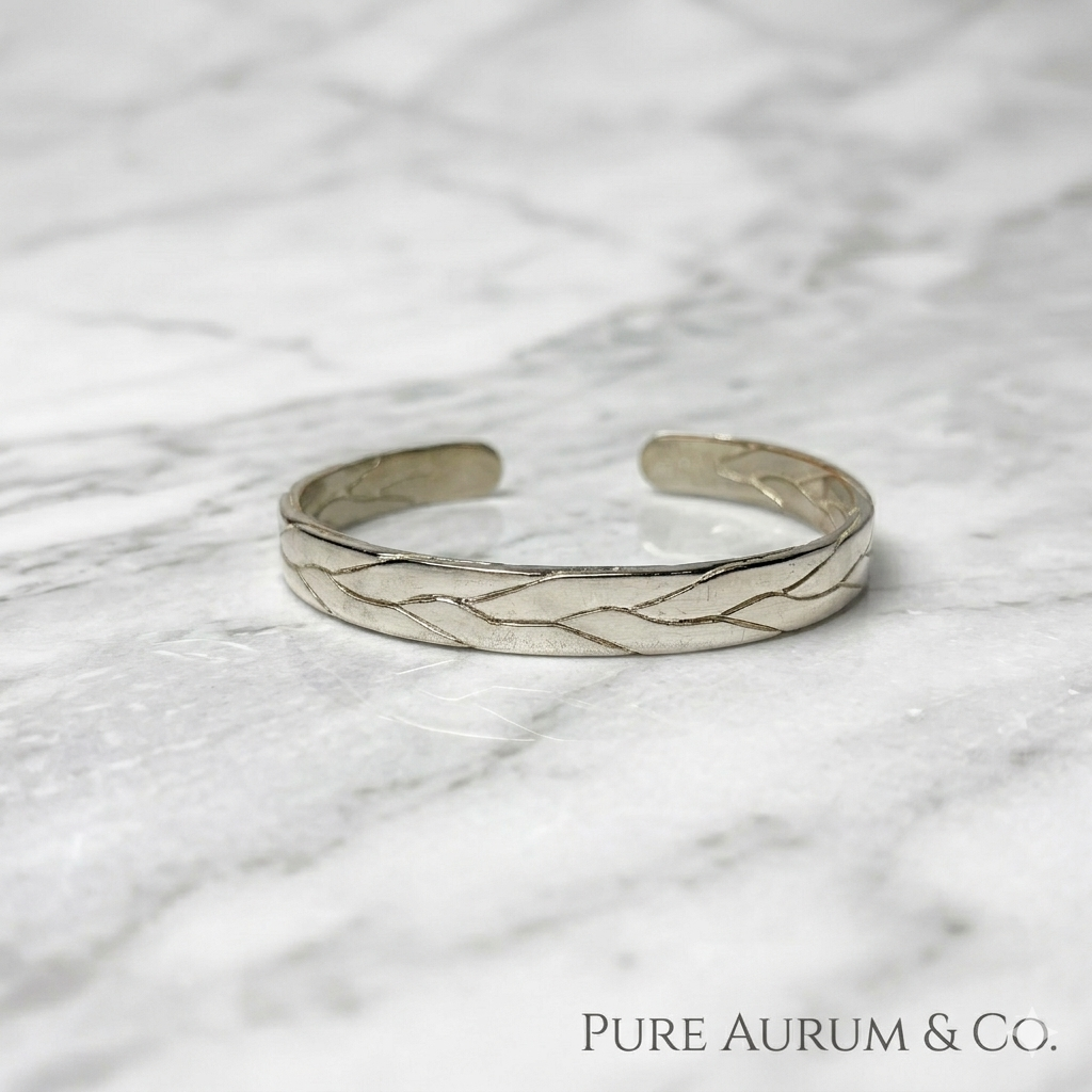 Fine Silver S999 Braided Cuff Bracelet