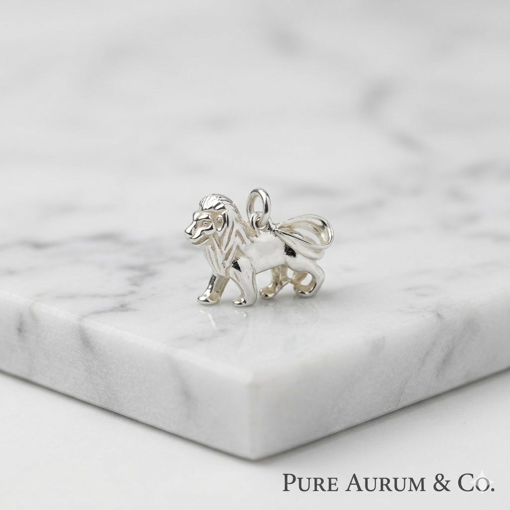 Lion Charm Pendant — 925 Sterling Silver