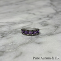 Anillo de plata de ley con amatista auténtica