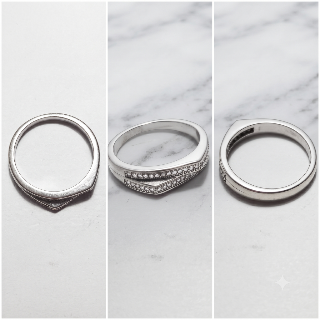 Double Band CZ Ring in Sterling Silver