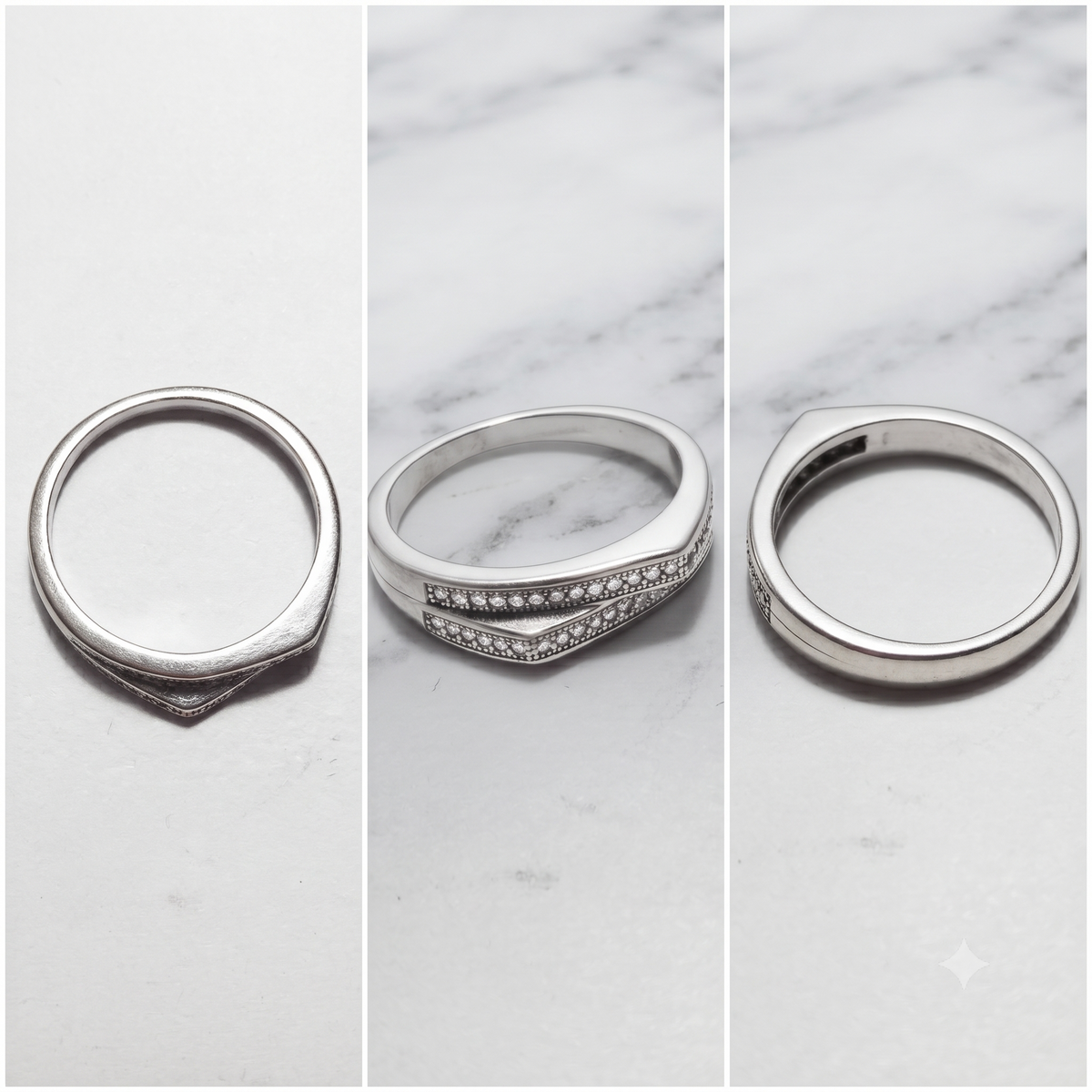 Double Band CZ Ring in Sterling Silver