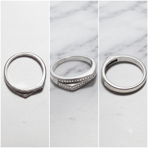Double Band CZ Ring in Sterling Silver