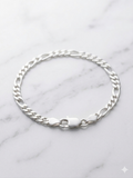 Classic 925 Italian Silver Figaro Bracelet (7")