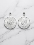 Colgante de moneda de plata Hoja de Arce canadiense