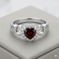 Anillo Corazón Halo en Plata de Ley