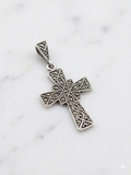 Pendentif croix en filigrane de marcassite en argent sterling