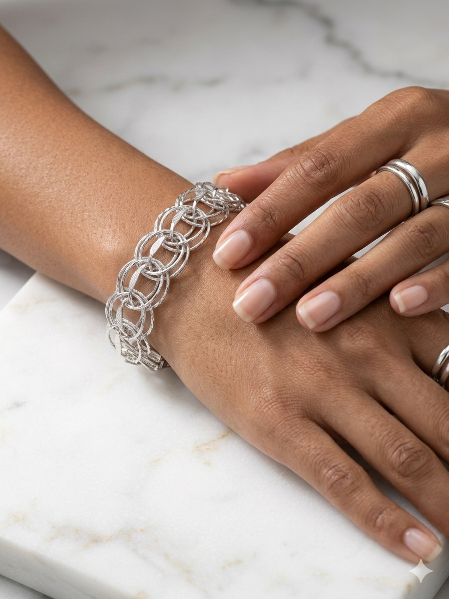 Italian-Style Double Oval Link Bracelet in Sterling Silver