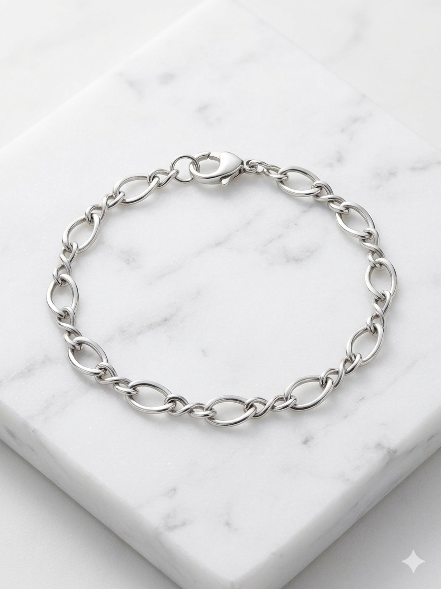 Sterling Silver Oval Link Chain Bracelet