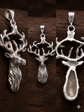 Pendentif Tête de Cerf en Argent Sterling 925