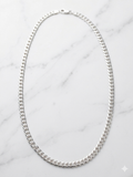 Men's Flat Cuban Curb Chain Necklace — 925 Italian Sterling Silver | 20"