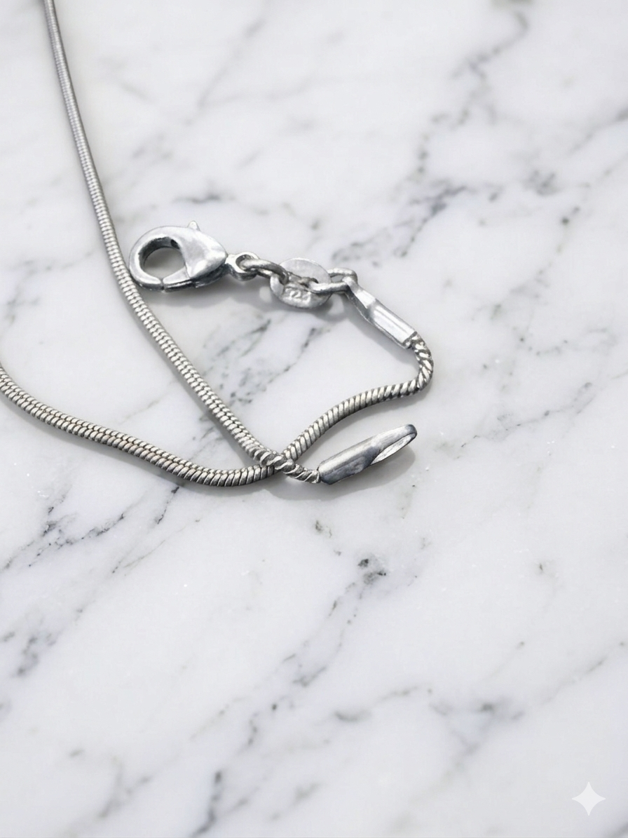 925 Sterling Silver Round Snake Chain Necklace — 18.5"