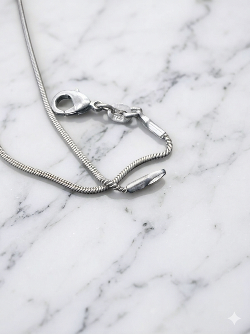 925 Sterling Silver Round Snake Chain Necklace — 18.5"