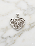 Filigree Heart Pendant — 925 Sterling Silver