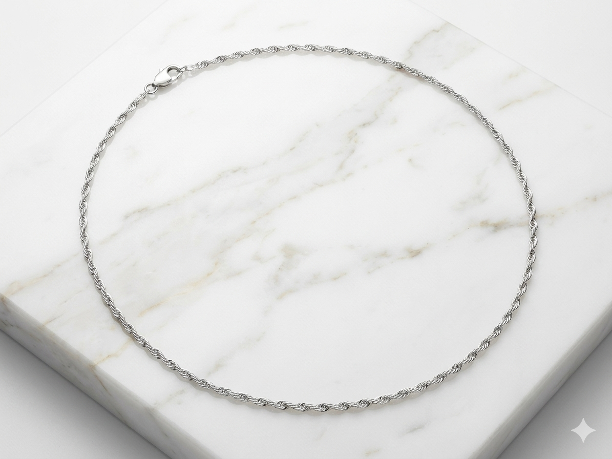 925 Sterling Silver Singapore Chain Necklace