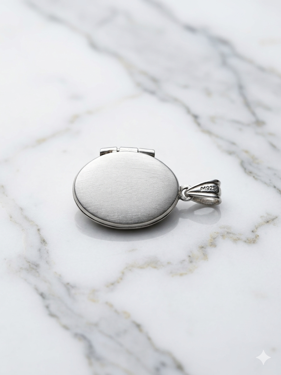 925 Sterling Silver Oval Locket Pendant