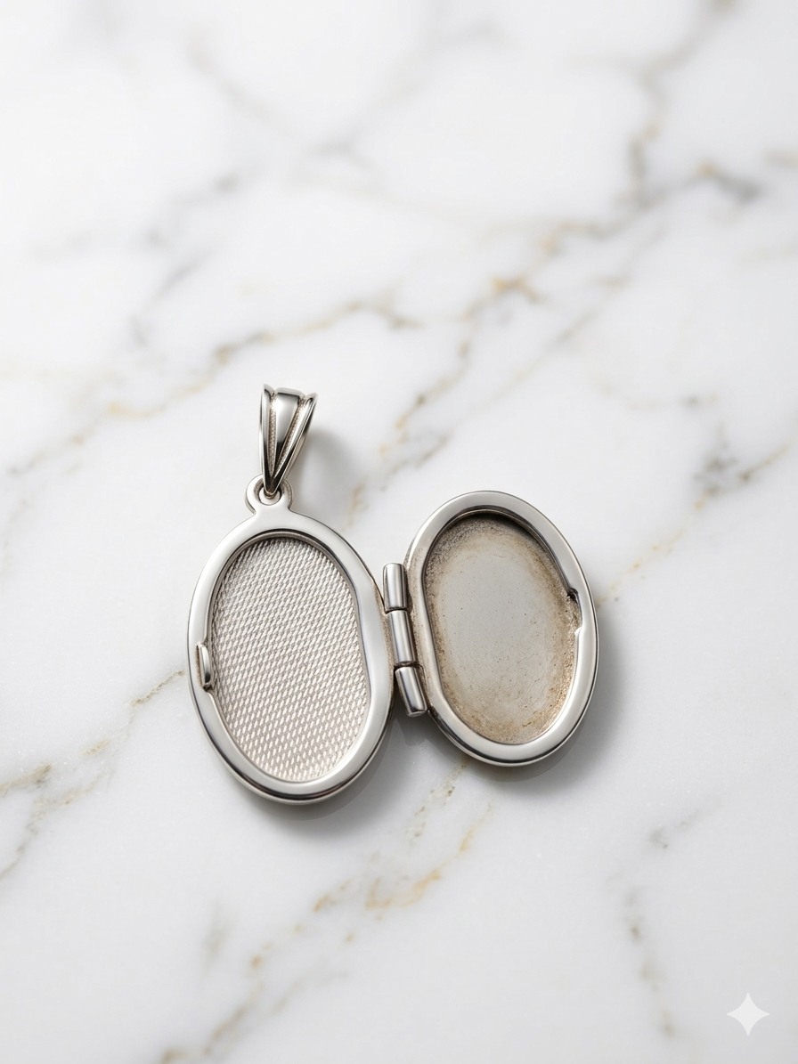 925 Sterling Silver Oval Locket Pendant