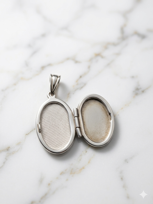 925 Sterling Silver Oval Locket Pendant