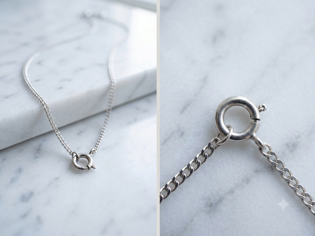 925 Sterling Silver Curb Chain Necklace 16"
