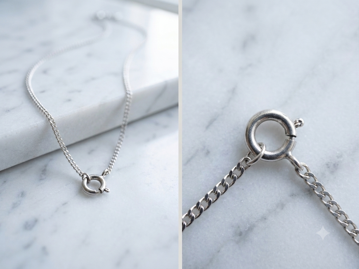 925 Sterling Silver Curb Chain Necklace 16"