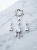 CZ Chandelier Necklace & Earring Set — 925 Sterling Silver