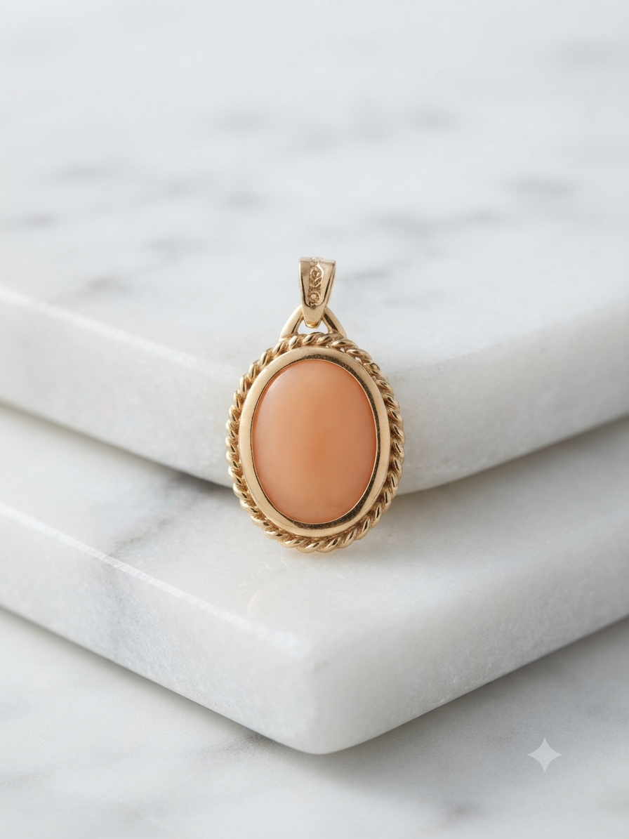 Vintage Cameo Pendant | 10K Yellow Gold | Shell Carving