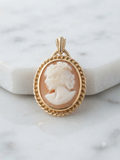 Vintage Cameo Pendant | 10K Yellow Gold | Shell Carving