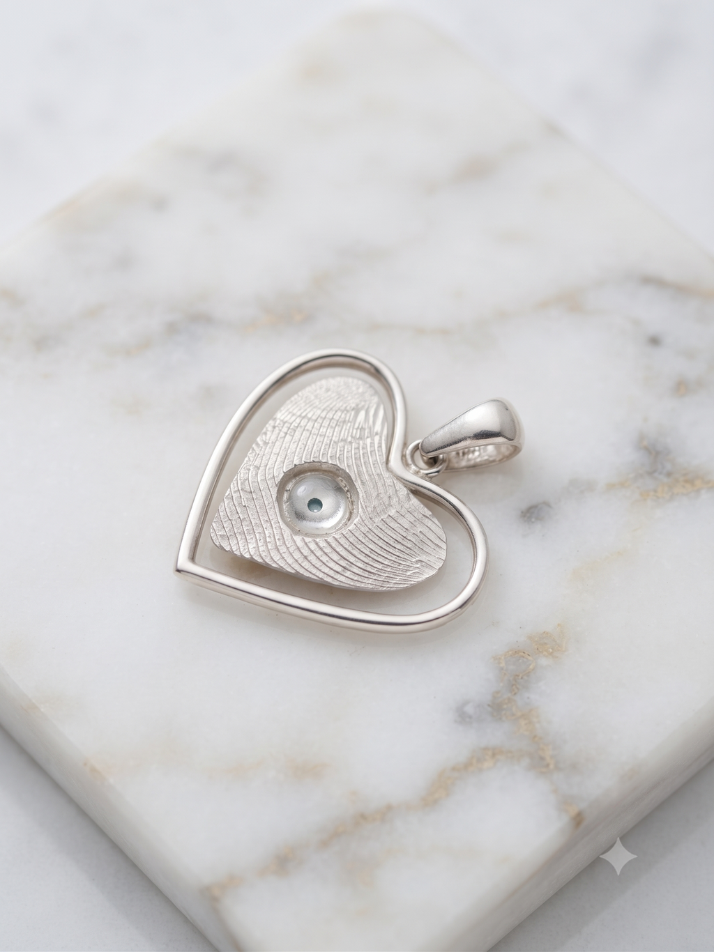 Double Heart Opal Pendant Necklace in 925 Sterling Silver