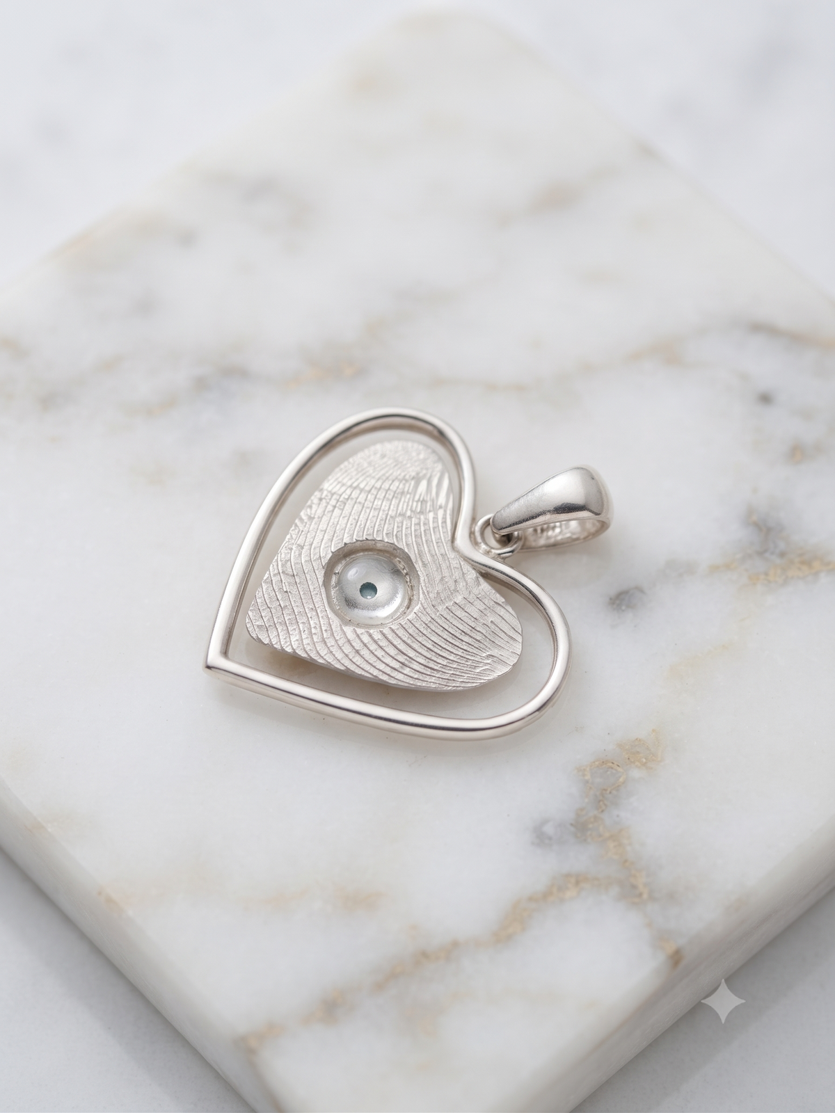 Double Heart Opal Pendant Necklace in 925 Sterling Silver