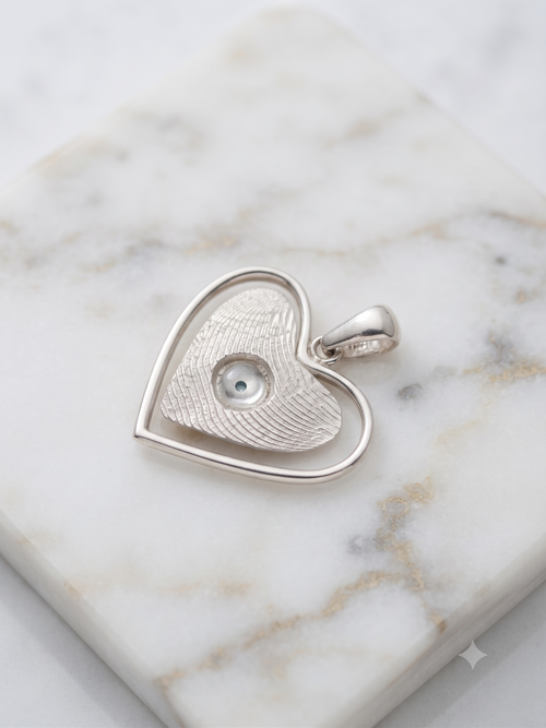 Double Heart Opal Pendant Necklace in 925 Sterling Silver