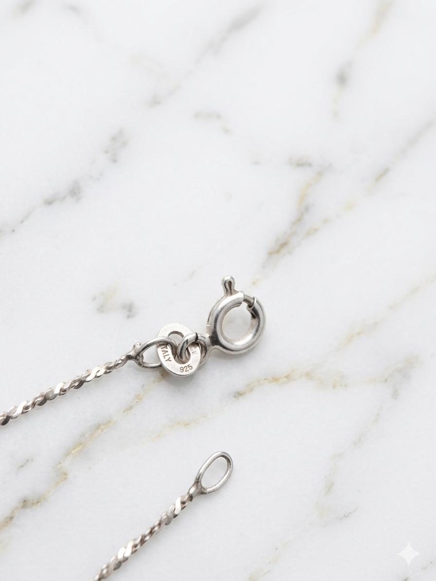 925 Sterling Silver Singapore Chain Necklace 16"