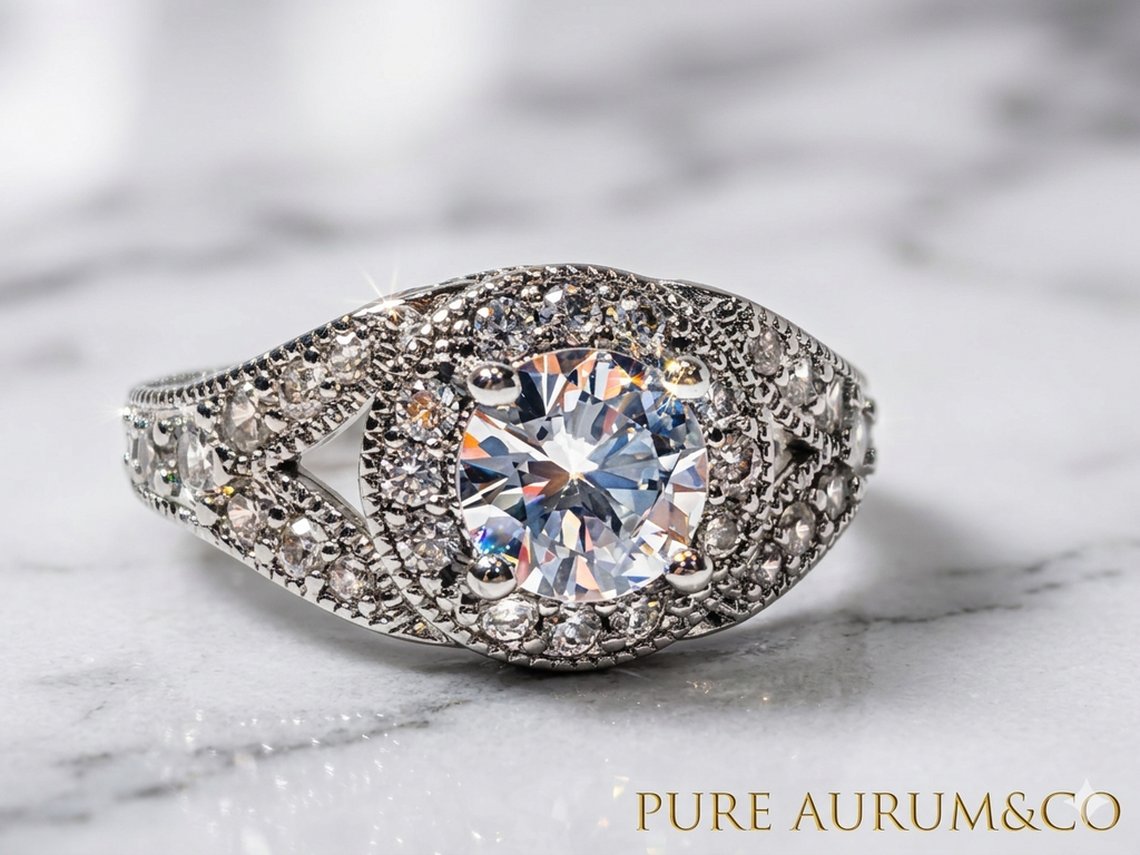 Vintage Pavé Dome CZ Ring