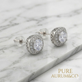 Double Halo CZ Stud Earrings