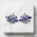 Pendientes de racimo de tanzanita en plata de ley 925