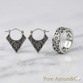 Bali Floral Ring & Earring Set
