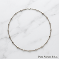 Collier chaîne en argent sterling 925 avec perles ovales et stations en spirale — 17 po