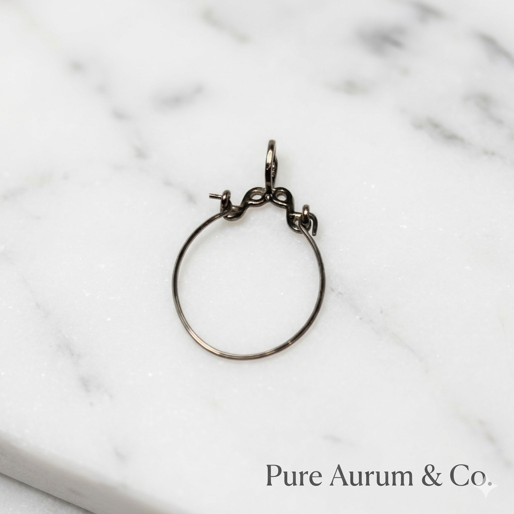 Pendentif porte-breloques style vintage — Argent sterling oxydé