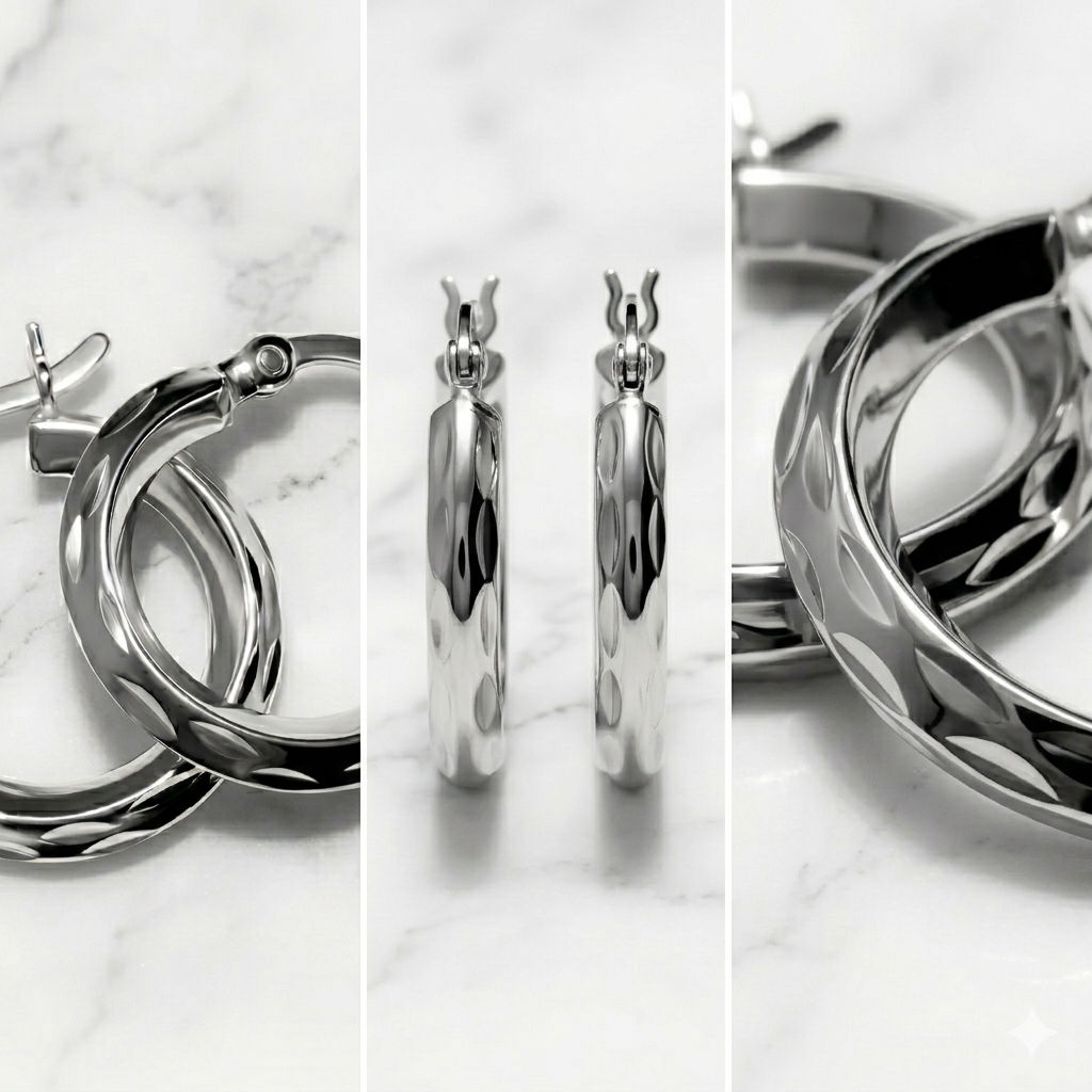 Grosses boucles d'oreilles créoles torsadées en argent sterling