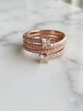 Pandora 14K Rose Gold Plated Princess CZ Stacking Ring