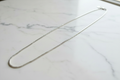 Silver Box Chain Necklace - No Pendant on Marble